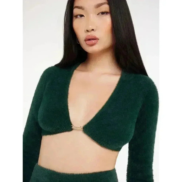 Savage X Fenty Women’s Size Large Fluff It Up Soft Mohair PJ Crop Top - Picture 1 of 12